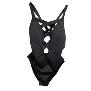 Size 0 La Blanca New Womens Strappy Cutout One Piece Swimsuit Black